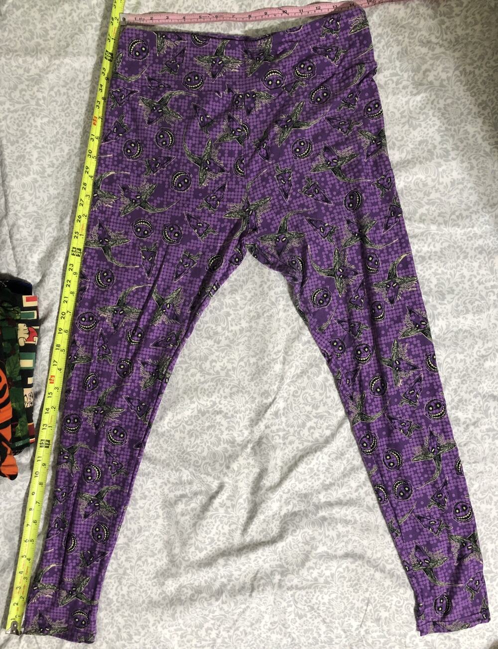 LuLaRoe Disney Leggings TC Plus Size NBC Lock Shock Barrel Purple Nightmare